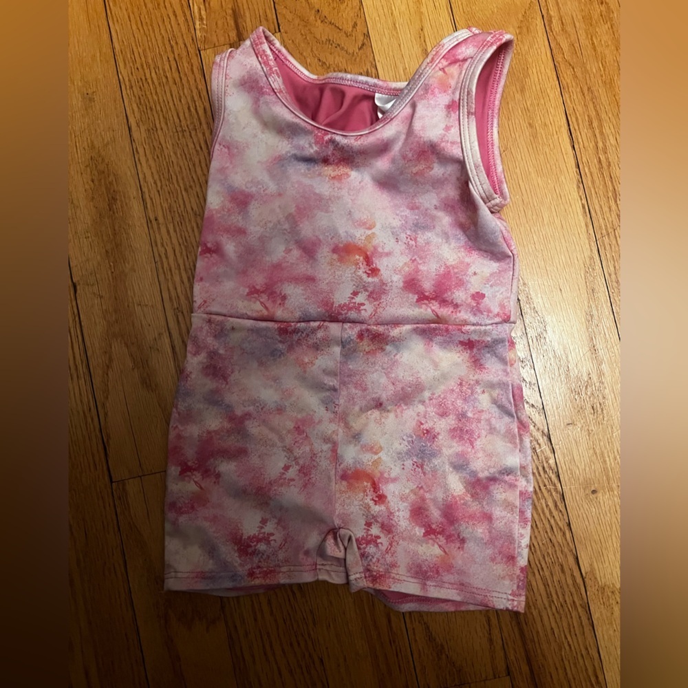 Cat & Jack Pink and White Tie-Dye Leotard 3T
